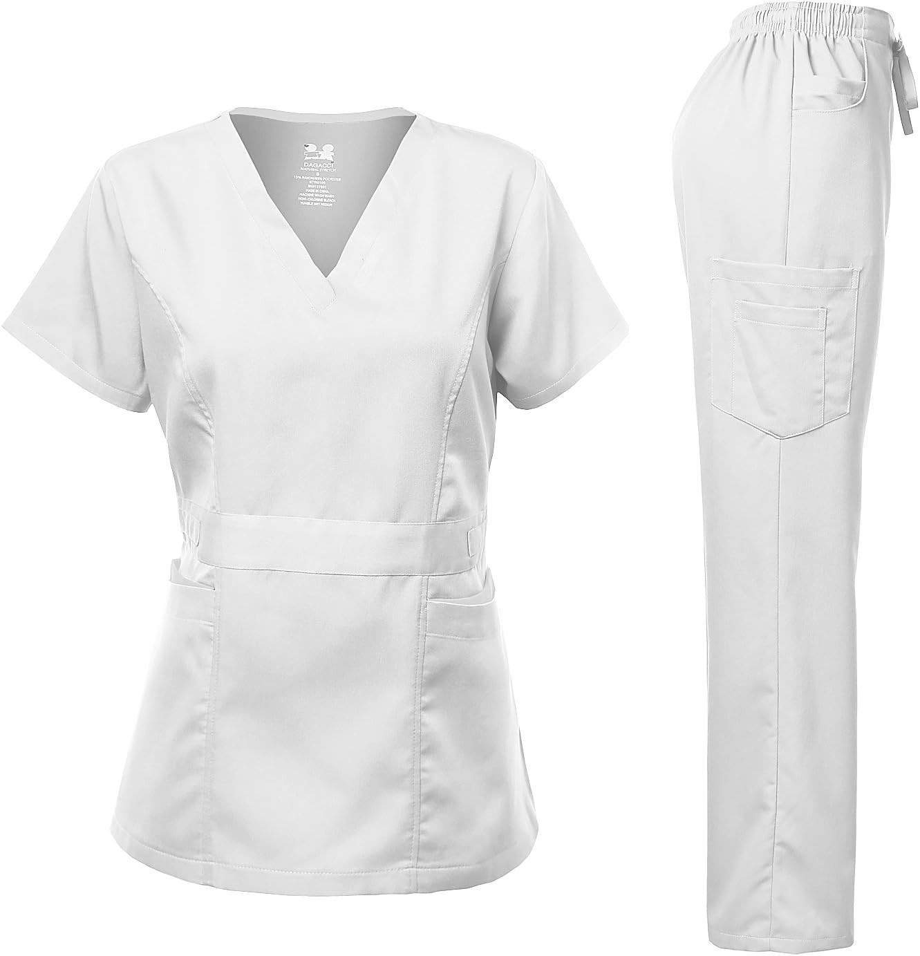 Ultra Soft Women's Scrubs Set with Contrast Pocket for Comfort