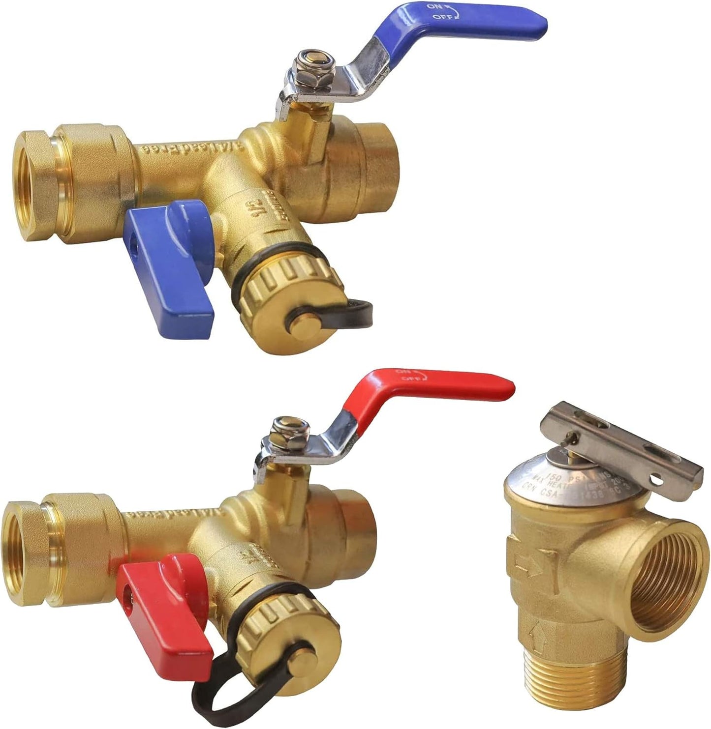 Xiny Tool Tankless Water Heater Valve Kit - Clean Brass