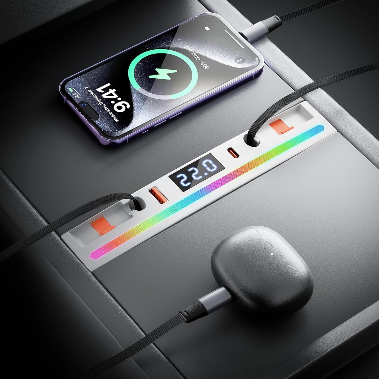 Qoope 2 Type-C USB Hub for Tesla Model 3 and Model Y 2024-2026