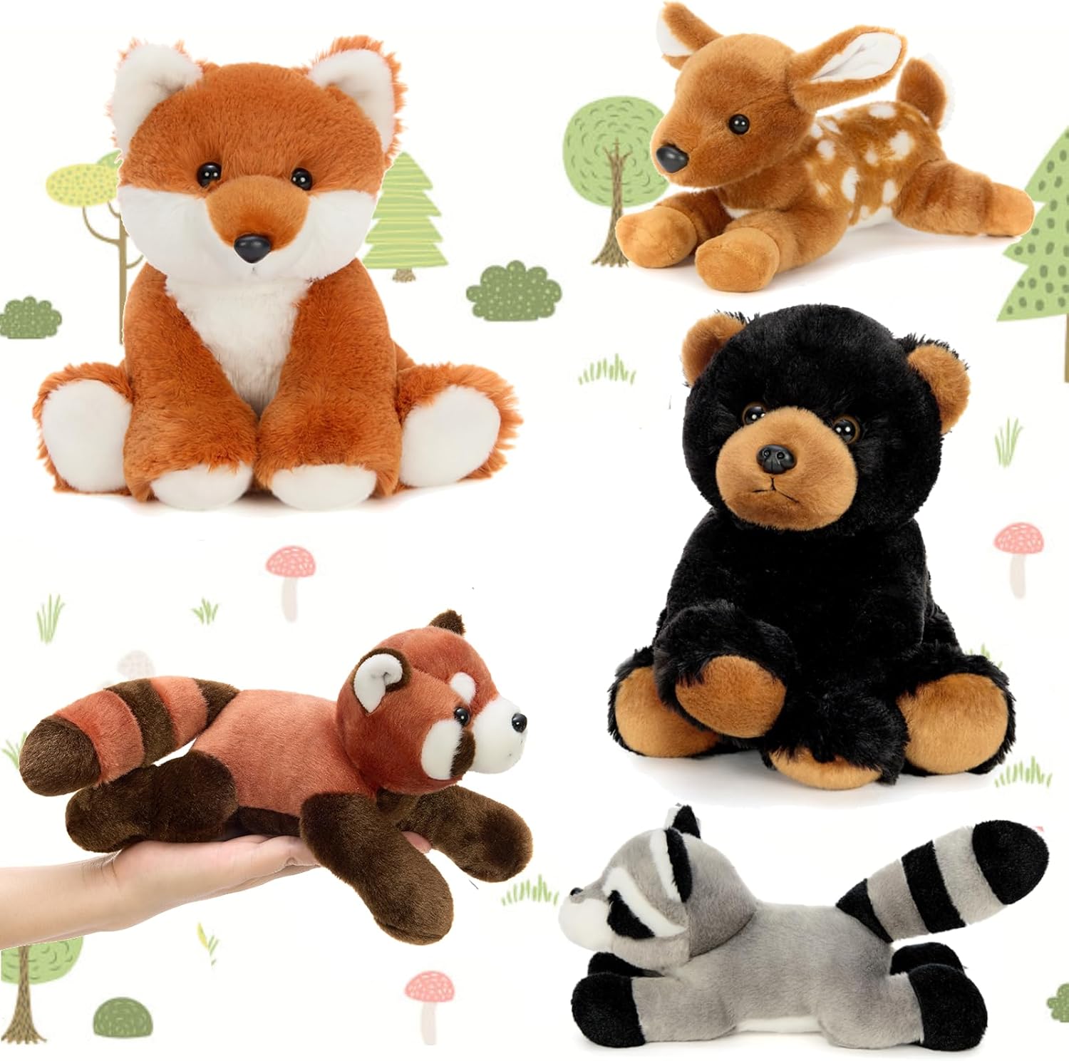 MaoGoLan 8 Inch Woodland Stuffed Animals Set for Kids Gifts
