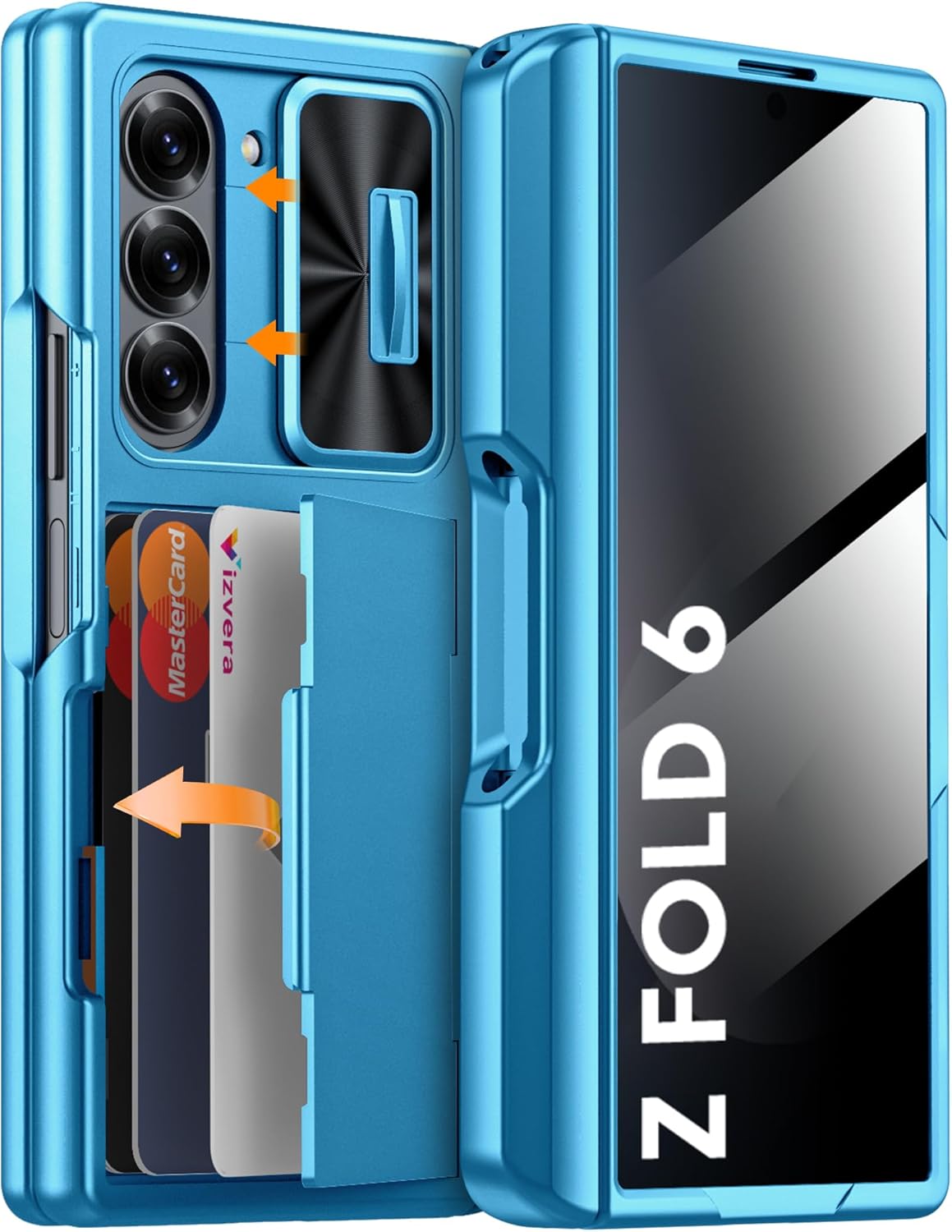 Vizvera Galaxy Z Fold 6 Case Wallet with RFID and S Pen Holder