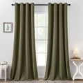 Linen Texture Blackout Curtains 52x108 in - Thermal Room Darkening