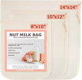 Reusable Unbleached Cotton Nut Milk Bags, 3 Pack