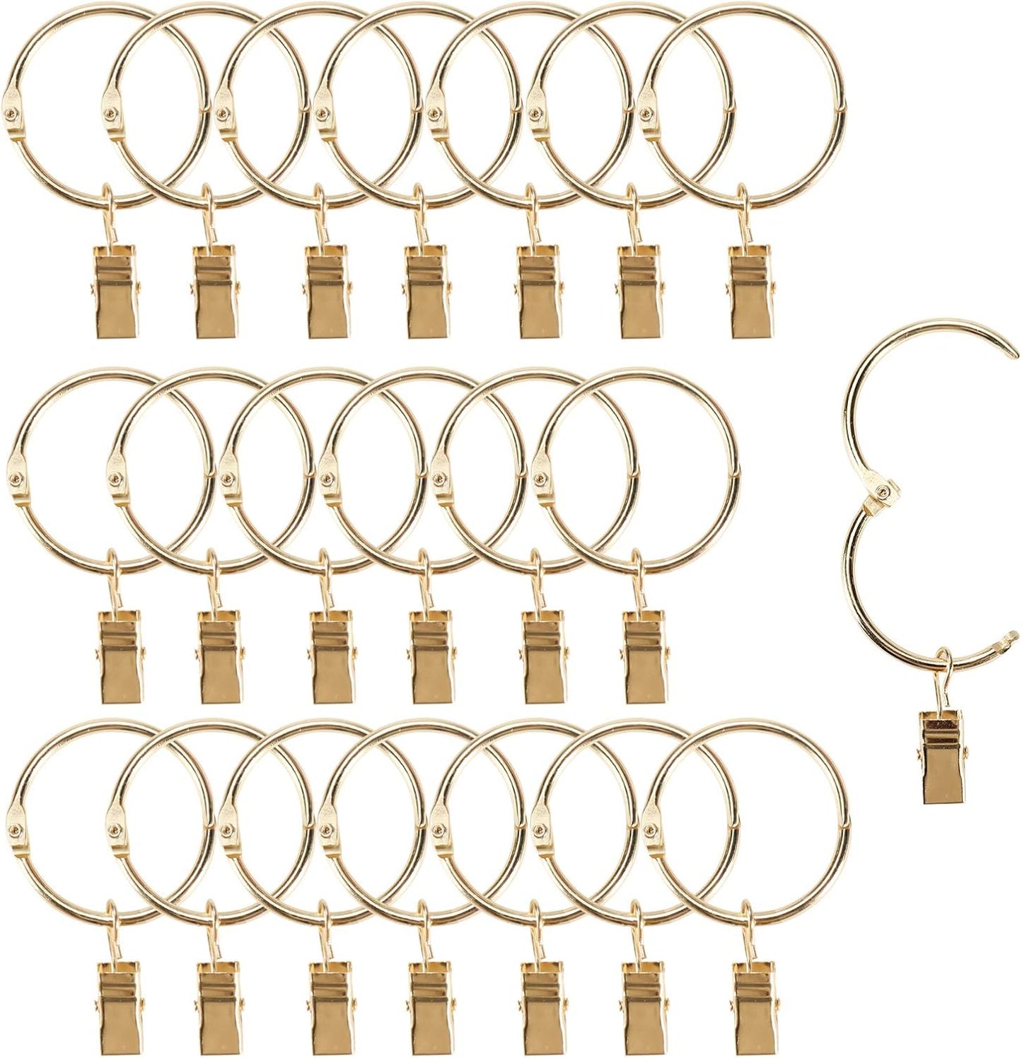 Rustproof Vintage Curtain Clips - 40 Pack Gold