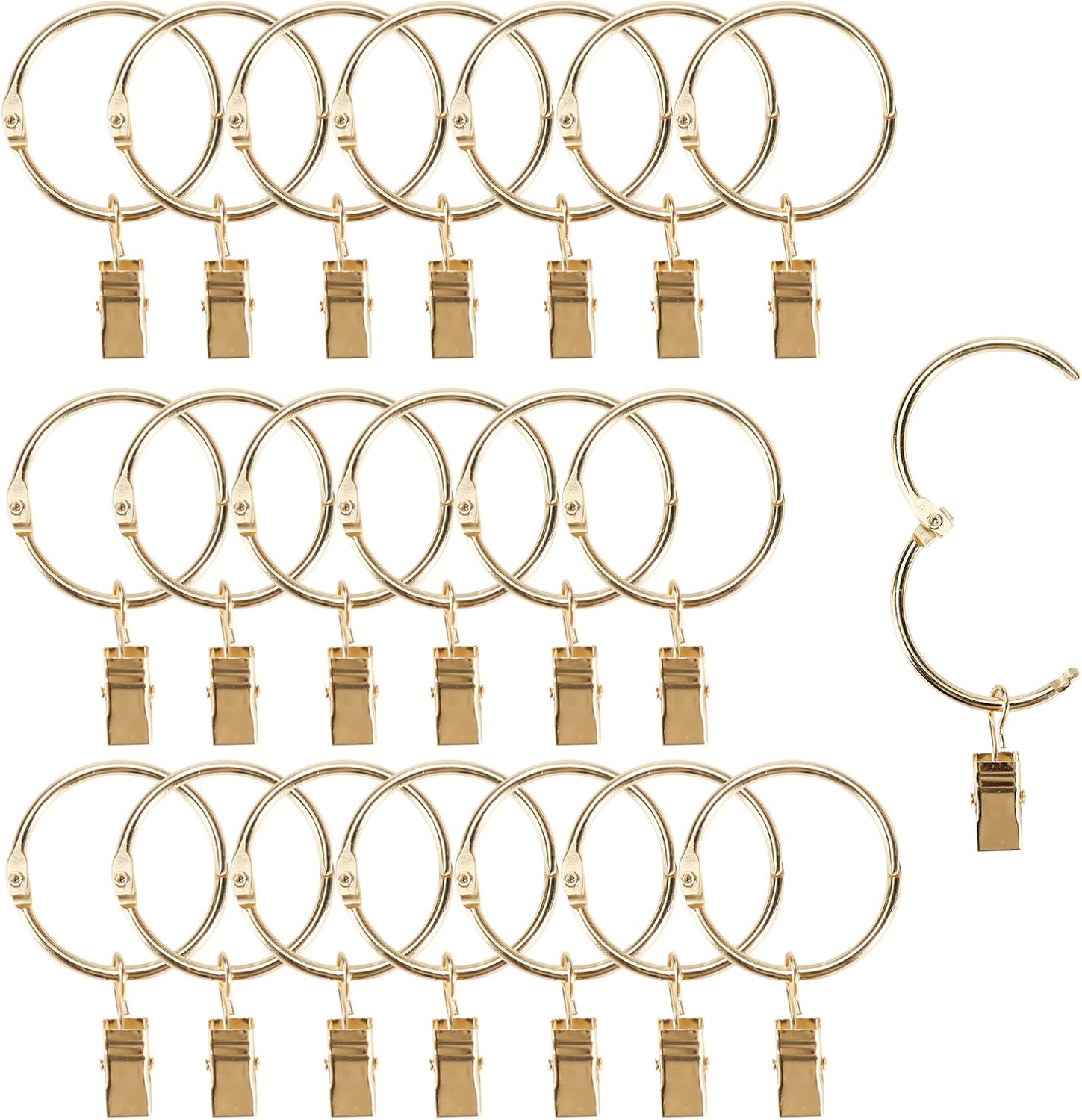 Rustproof Vintage Curtain Clips - 40 Pack Gold
