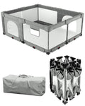 Extra Large Gray Foldable Baby Playpen 59in x 71in - Portable Play