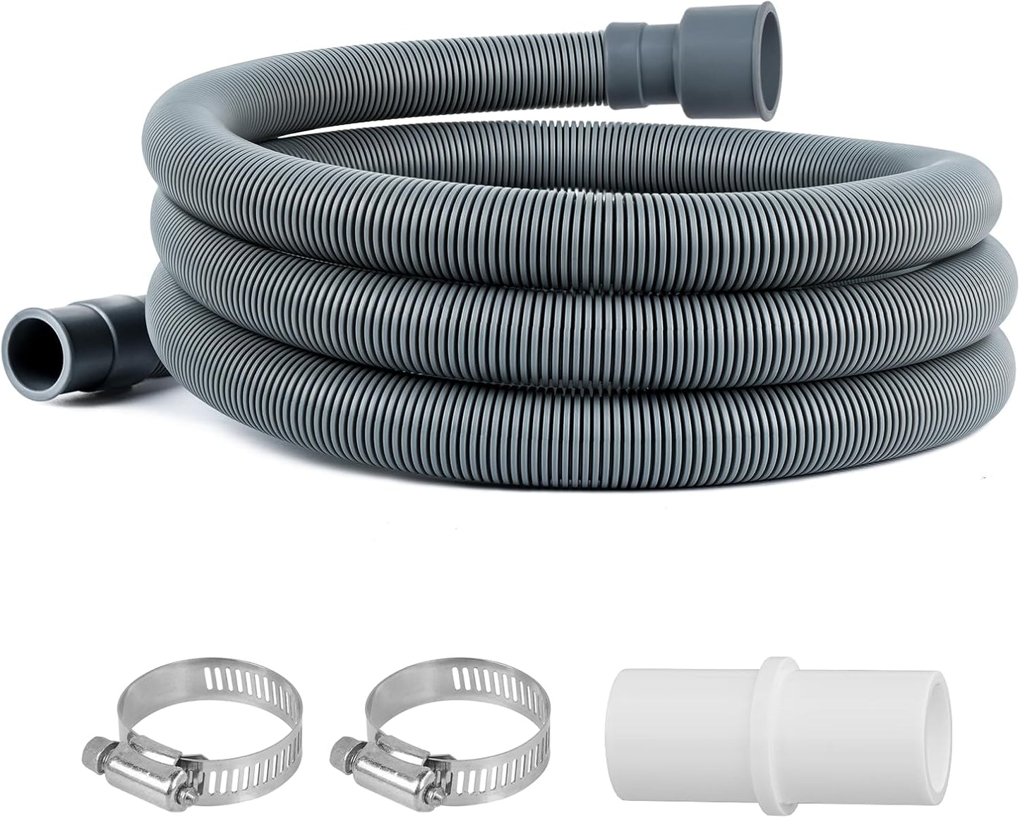 JUWO 6 Ft Grey Washer Drain Hose Extension Kit