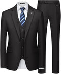 MAGE MALE Mens Slim Fit 3-Piece Tuxedo Suit One Button - Tailored Look