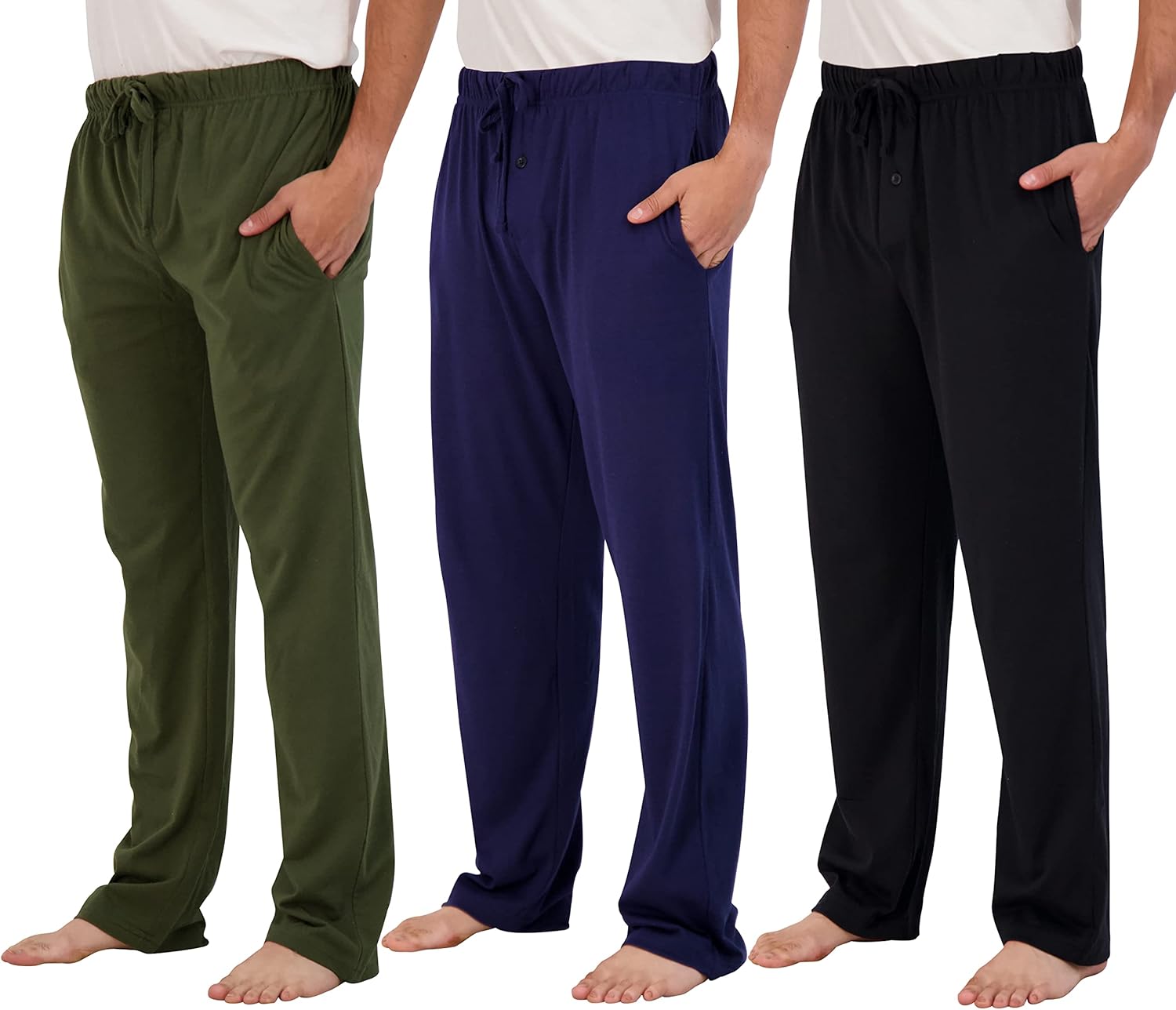 Real Essentials Men's Pajama Pants - Comfortable Lounge Bottoms