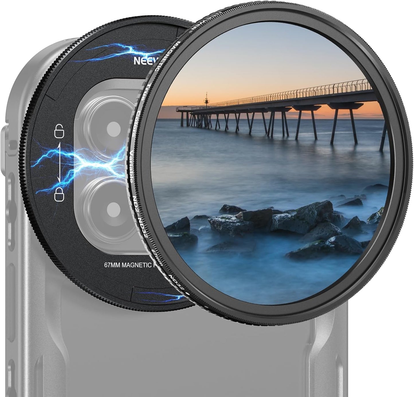 NEEWER 67mm Magnetic ND Filter Set for iPhone 16 Pro/Max