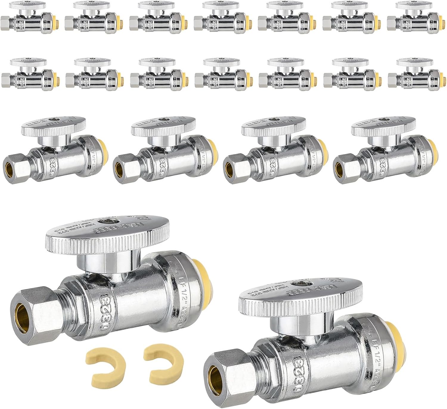 EFIELD Push Fit 1/4 Turn Straight Stop Valve for Plumbing Needs