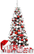 Snow Flocked Pencil Christmas Tree for Indoor Outdoor Decor