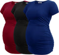 Smallshow Women's Maternity Side Ruched Tunic T-Shirt (Style F1H4)