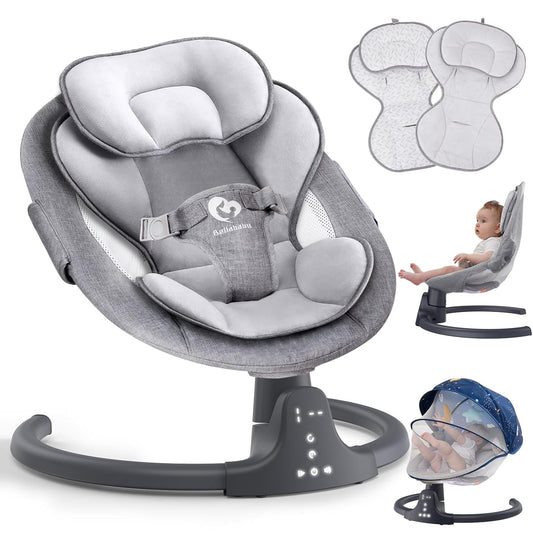 Compact Bluetooth Baby Swing - 5 Speeds, 10 Lullabies