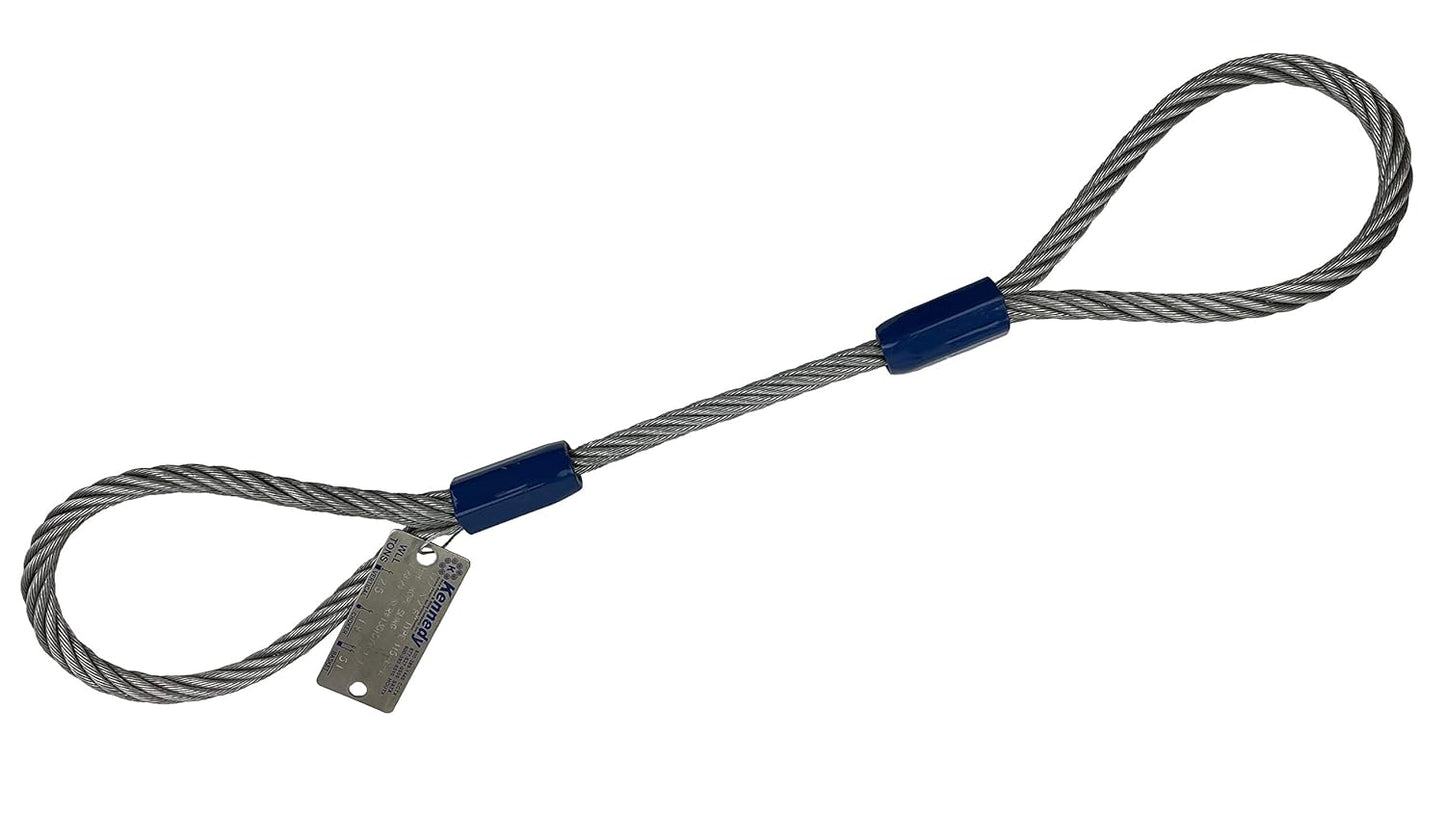 3/8in x 8ft Galvanized Single Leg Wire Rope Sling for Heavy Loads