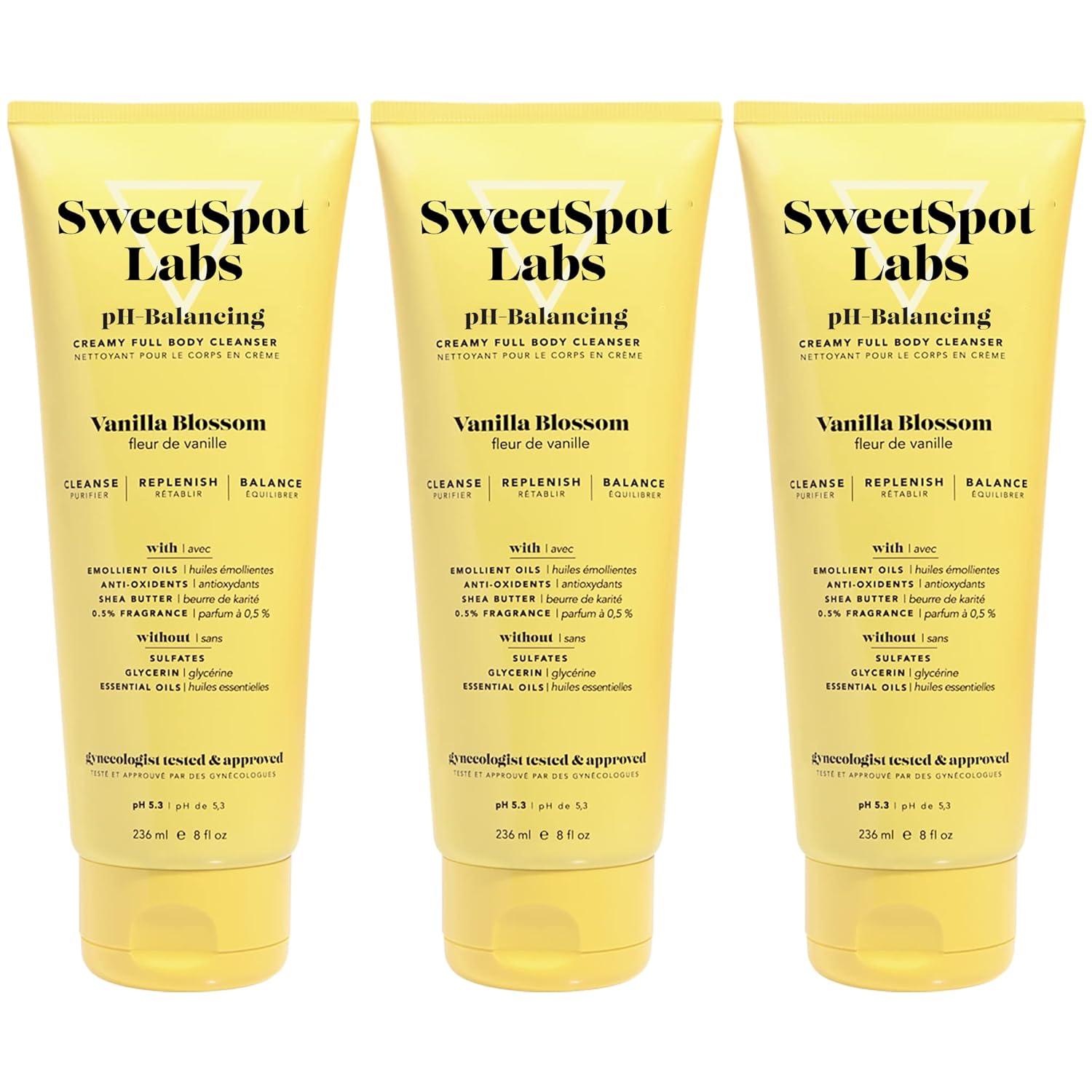 pH Balanced Wash with Gentle Vanilla Blossom Scent for Skin