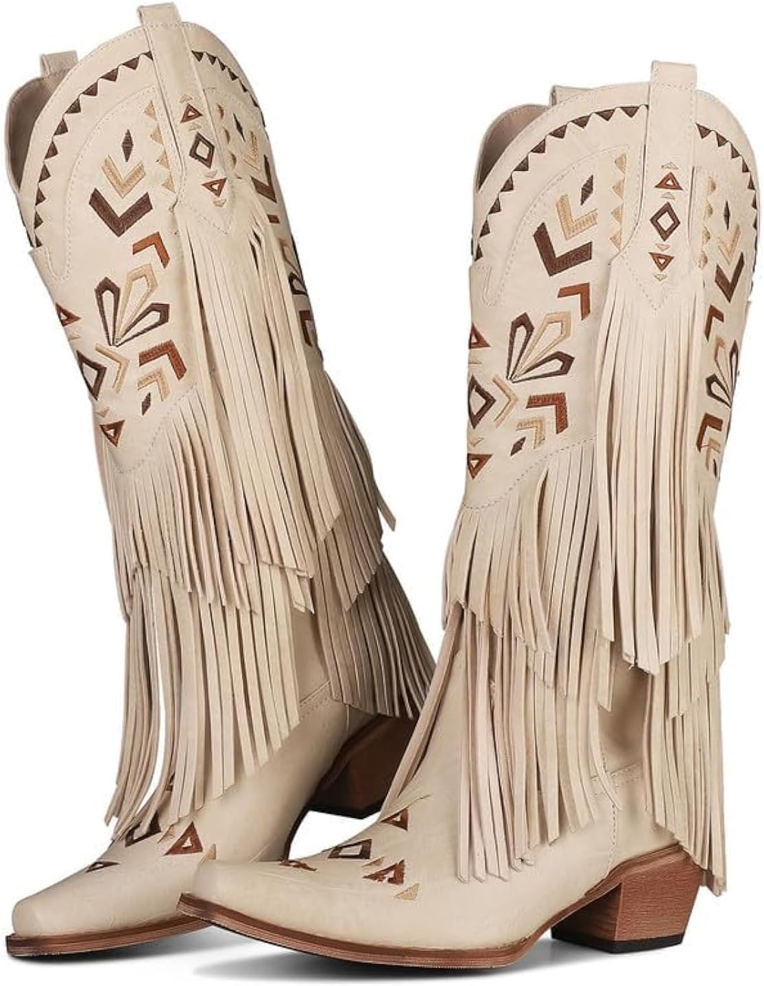 SaraIris Women's Cowgirl Boots with Knee High Fringe Style