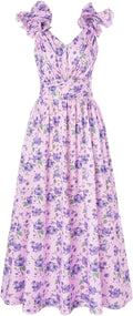 Summer Floral Print Dress Sleeveless Flowy Sundress - Flattering