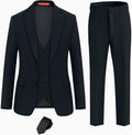 Boys Black Formal Suit Slim Fit 4-Piece with Adjustable Waist