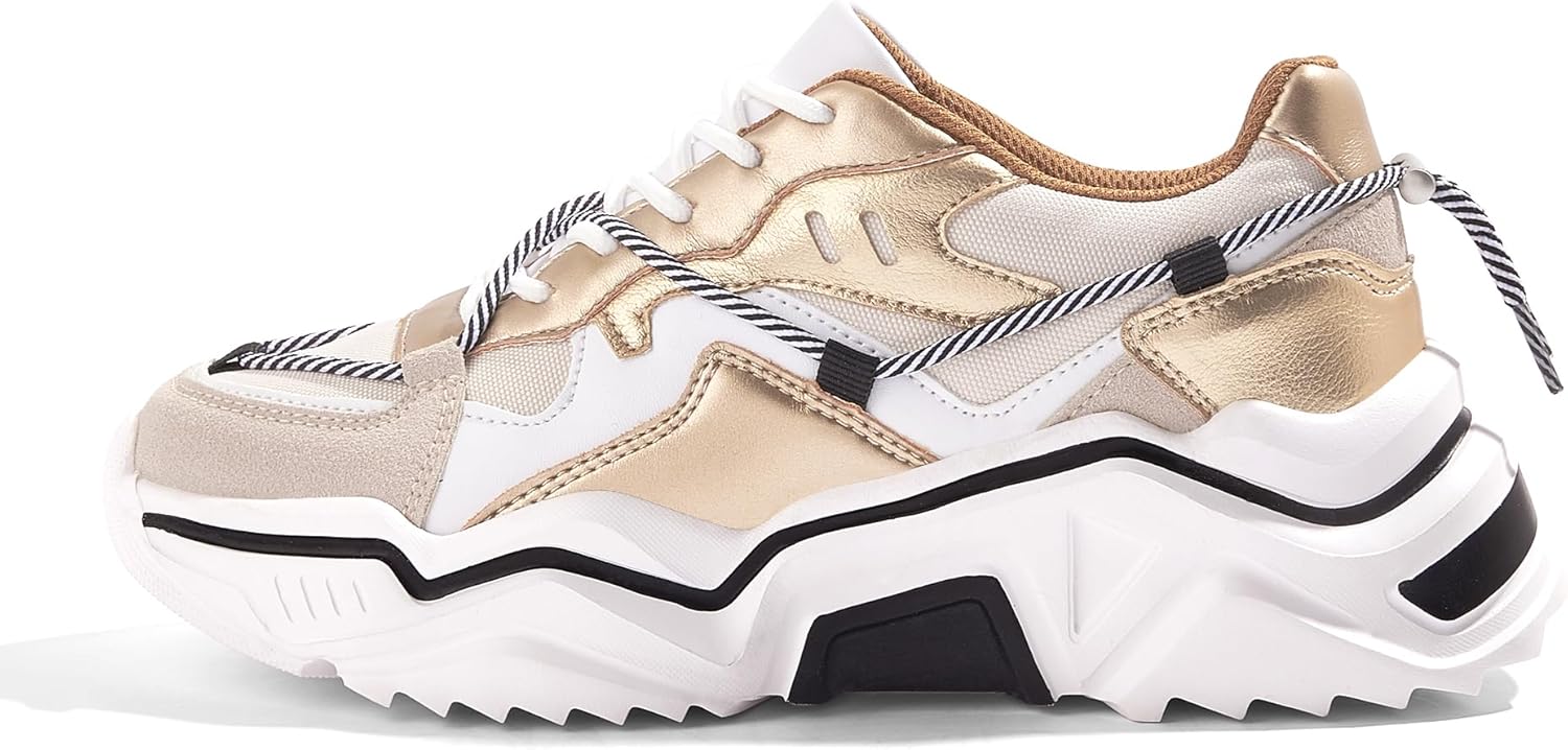 Colorful Platform Sneakers for Women - Retro Style Chunky Shoes