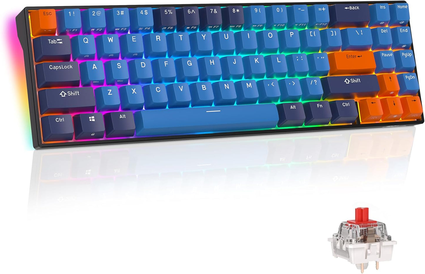 RK71 Wireless Gaming Keyboard with Hot-Swappable Red Switches