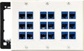 18 Port Keystone Wall Plate Double Gang Cat 6 RJ45 - Clean Multiport