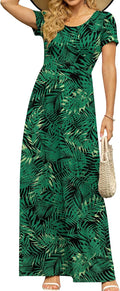 DB MOON Womens 2025 Summer Maxi Dress with Pockets - Breathable Soft