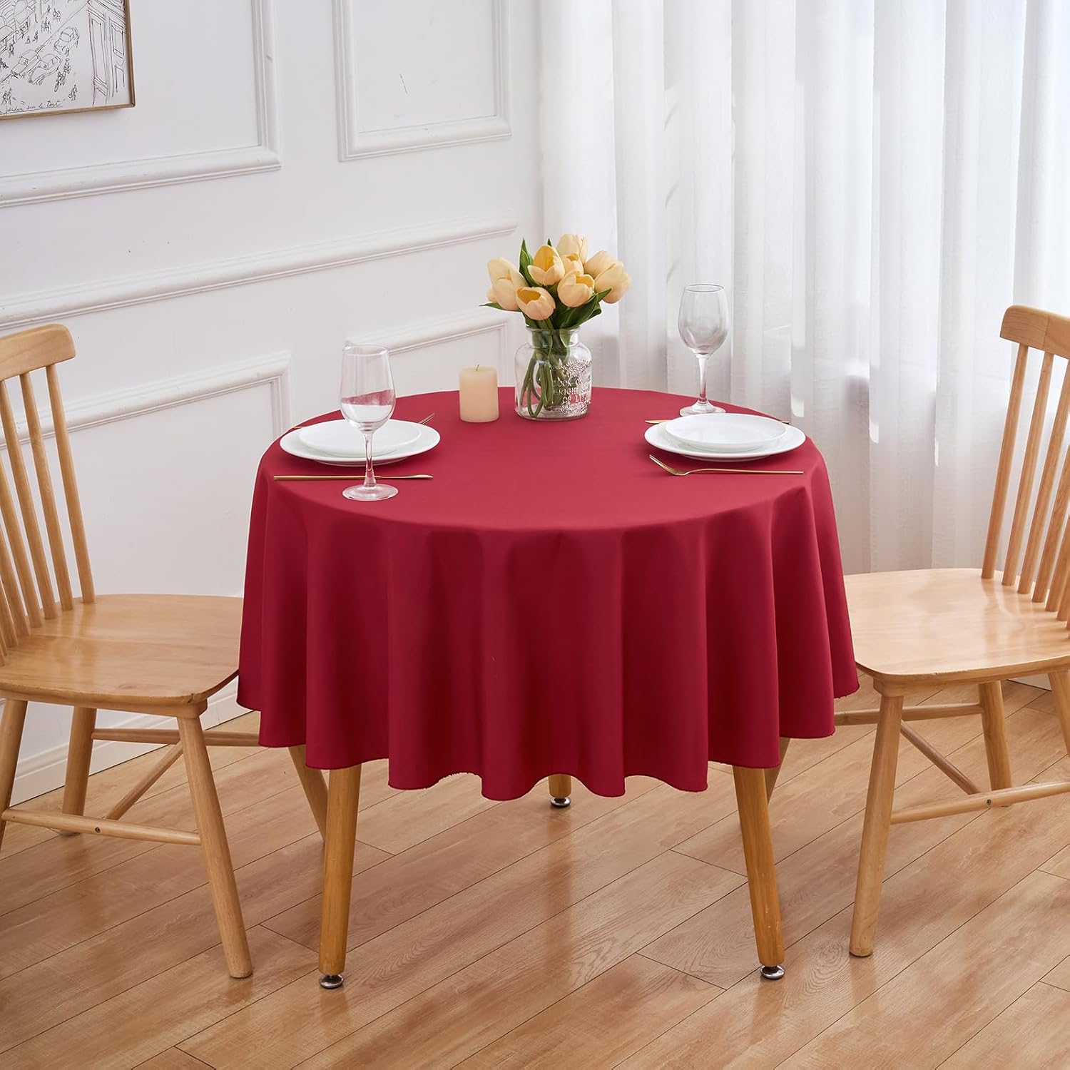 Burgundy 6 Pack Round 60 Inch Tablecloth for Every Occasion