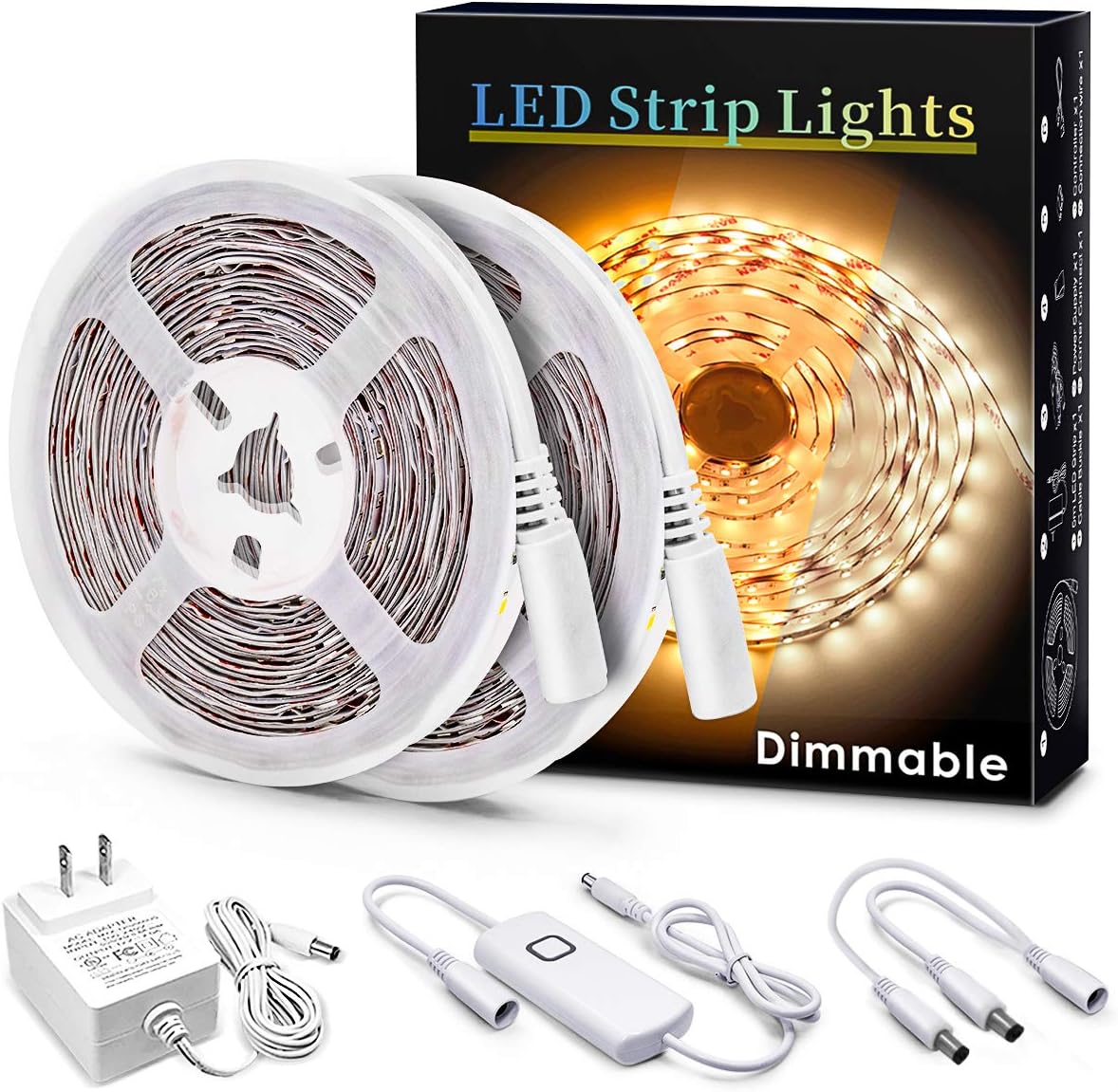 MYPLUS Under Cabinet Lighting Kit - Dimmable LED Strip Lights