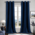 EMEMA Navy Blue Velvet Curtains W42 x L108 - Room Darkening Elegance