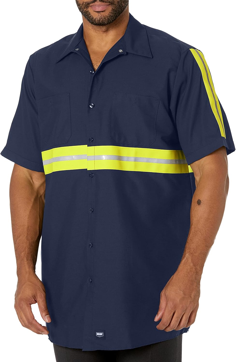 Red Kap Men's Performance Tech Lined Collar Shirt for Comfort