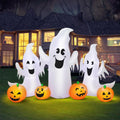 7FT Halloween Inflatable Ghosts and Pumpkins - Bright LED Yard Decor