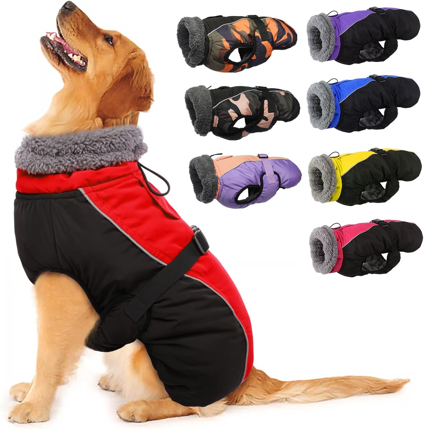 IECOii Extra Warm Dog Coat - Reflective Winter Jacket for Dogs