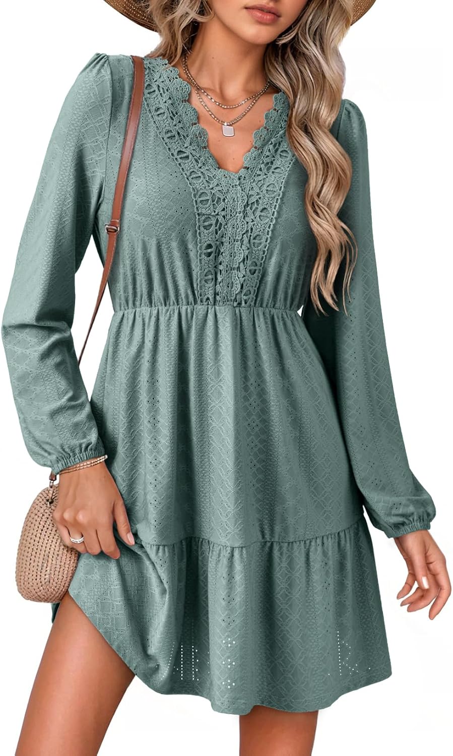 Dokotoo Fall Dresses for Women 2025 Elegant Lace Mini Dress