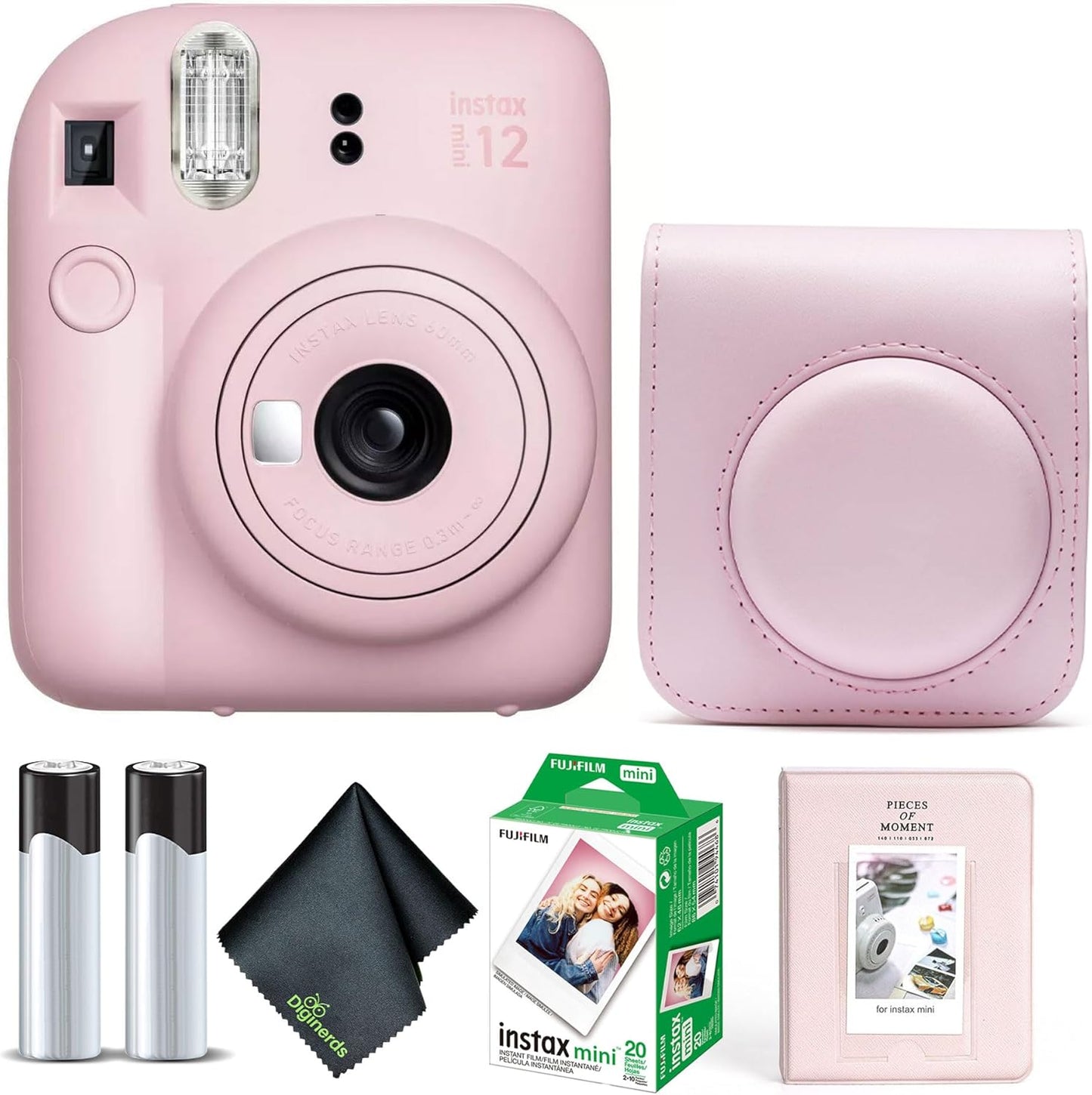 Fujifilm Instax Mini 12 Instant Camera Bundle in Blossom Pink