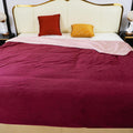 Waterproof Blanket for Bed 80x90 Burgundy - Reversible Leak-Proof King