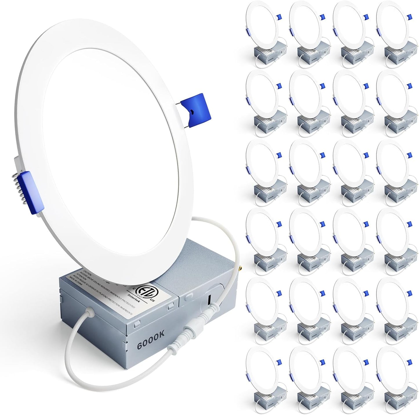 Ensenior 24 Pack 6 Inch LED Recessed Light for Bright Spaces