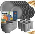 Teivio 32-Piece Wheat Straw Dinnerware Set Service for 8 - Lightweight