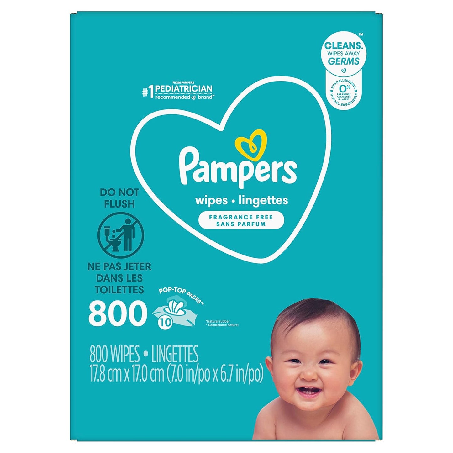 Pampers Fragrance Free Baby Wipes - 10X Pop-Top Packs, 800 Ct