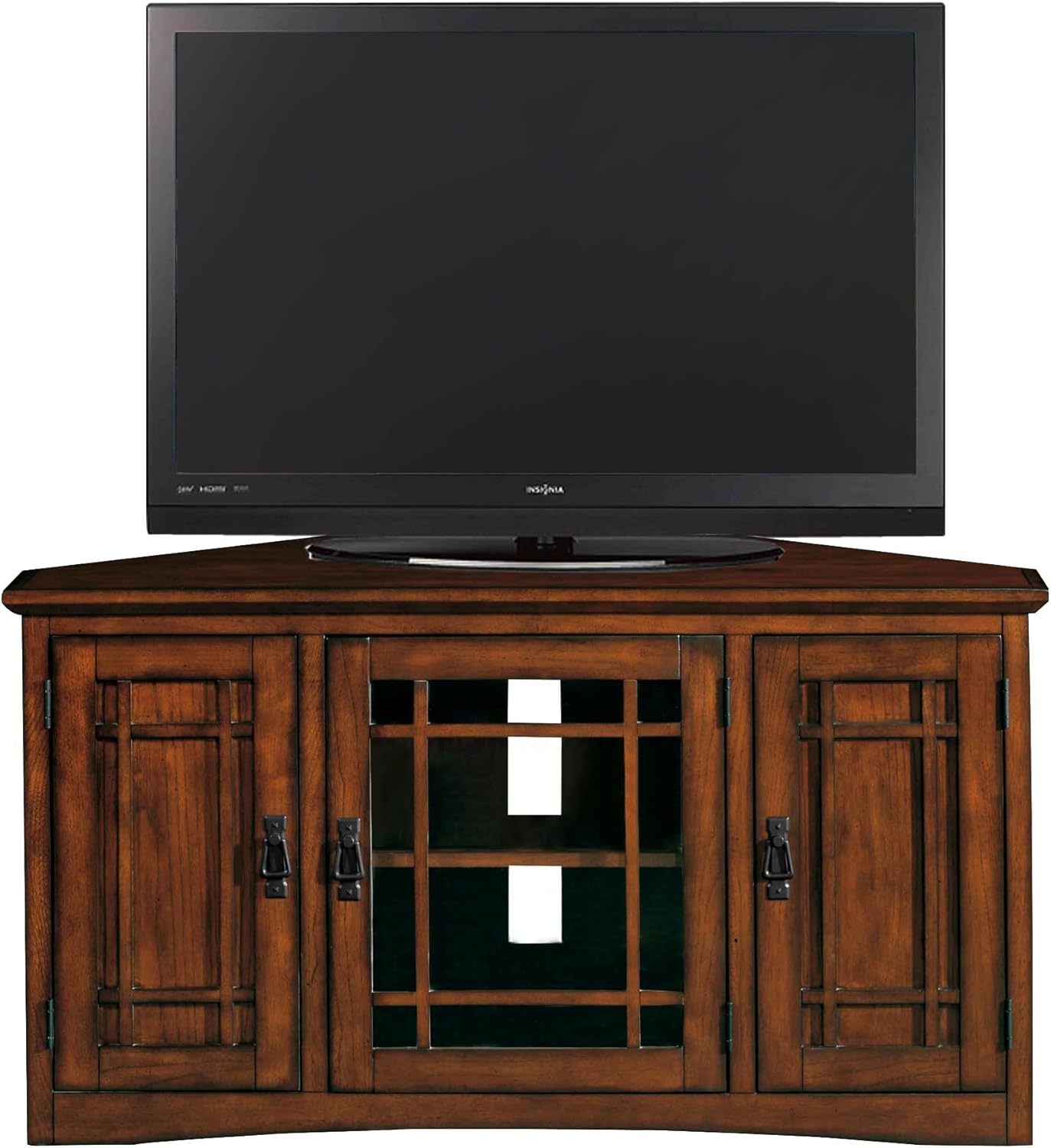 Mission Oak Corner TV Stand - Space-Saving Storage Solution