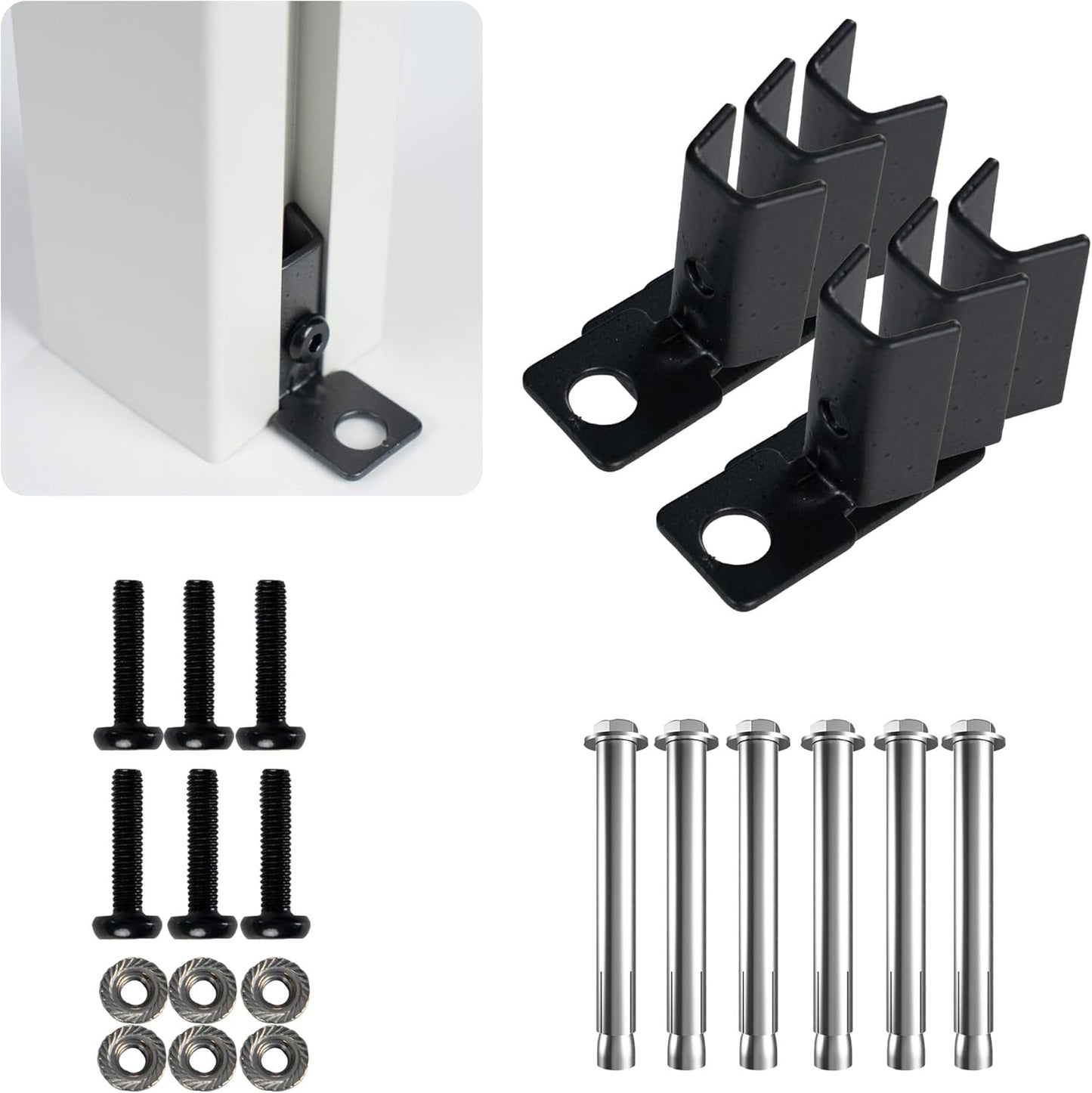 Kozyard Ground Mounting Kit for 3-Panel Privacy Screens