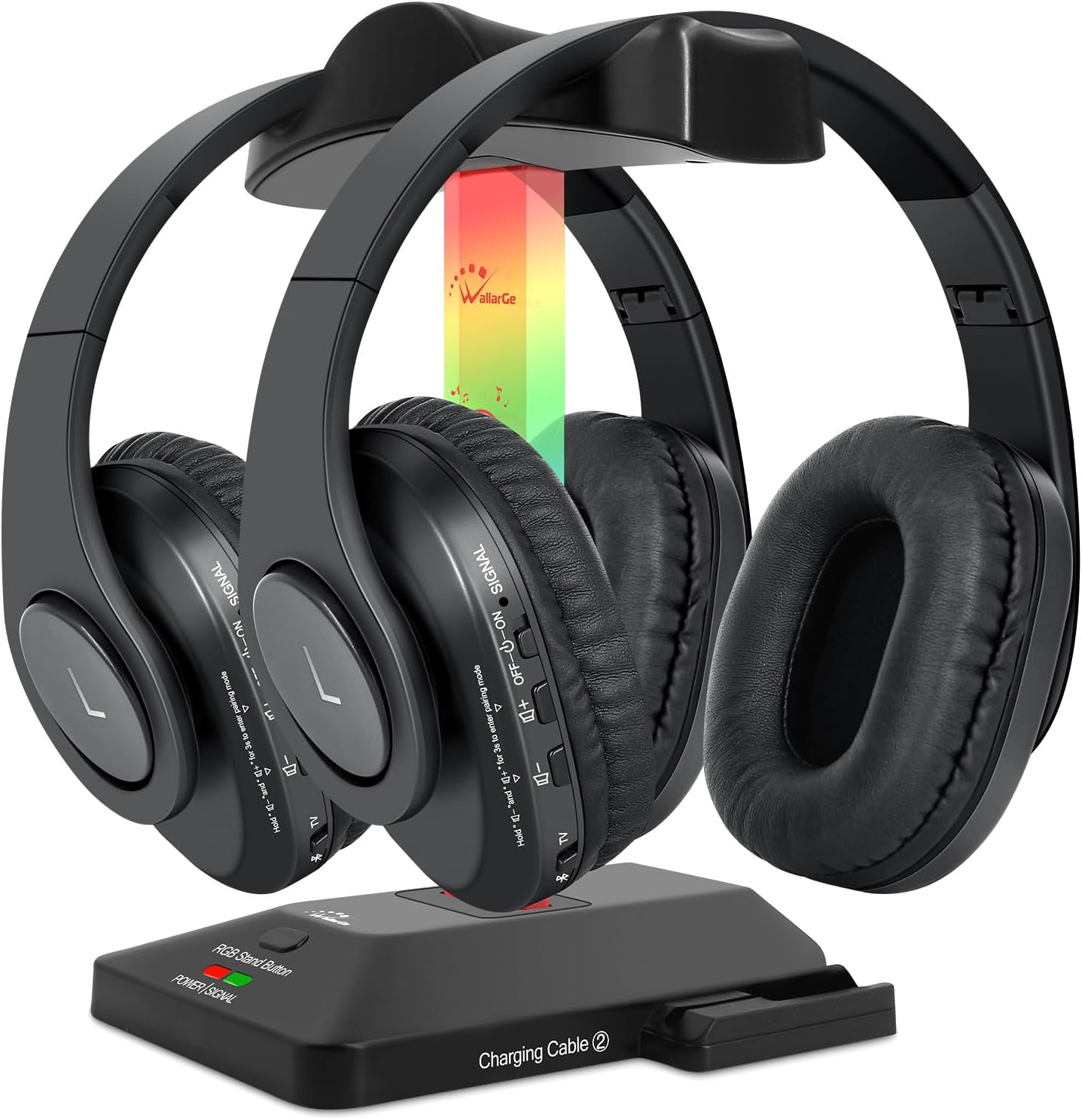 WallarGe Dual TV Headphones: No Delay, Wireless Bliss