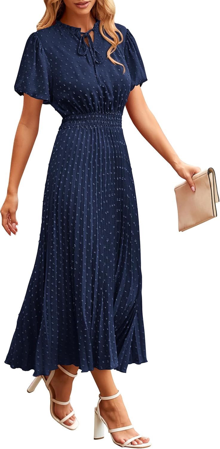 PRETTYGARDEN Womens Summer Midi Dresses for Elegant Occasions