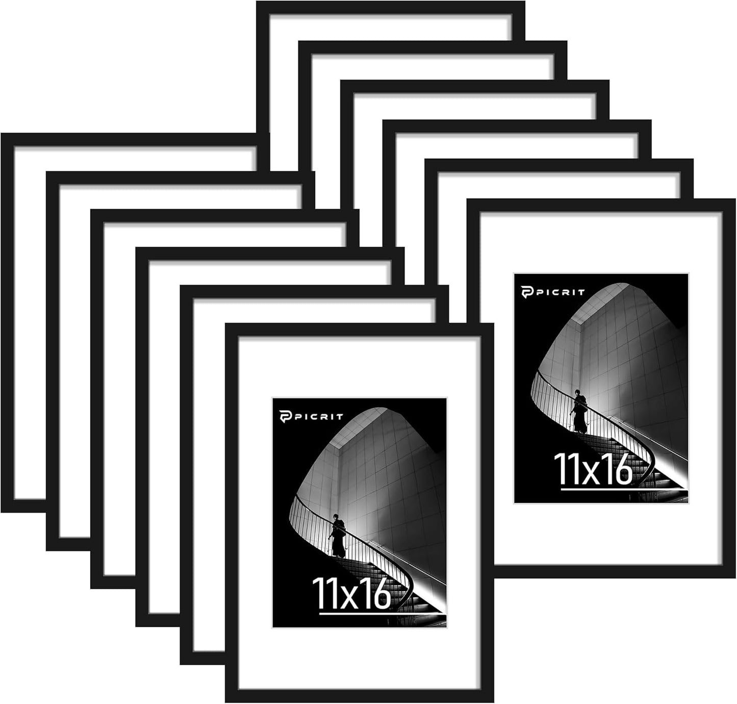 Picrit 11x16 Picture Frame Set of 12 for Wall Display