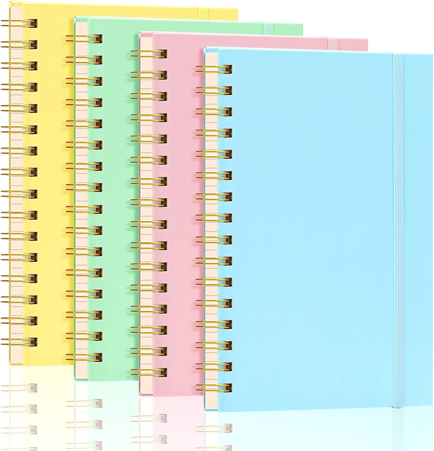 4 Pack Spiral Notebooks for Women, 80 Sheets, College Ruled, Candy Colors