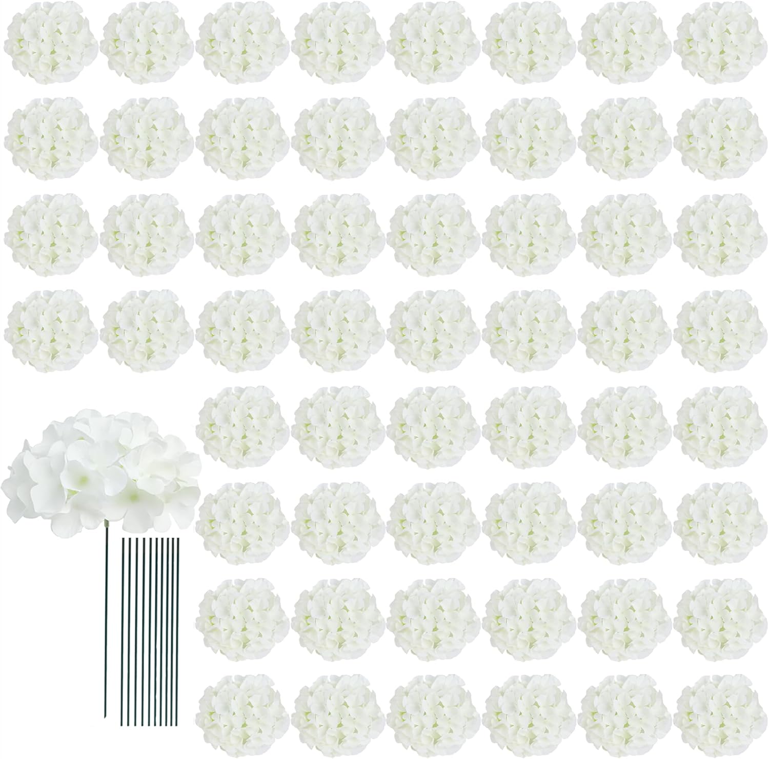Realistic Ivory Faux Hydrangeas for Home and Wedding Decor