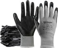 ANDANDA 24 Pairs Work Gloves Smart Touch - Nitrile Grip, XL