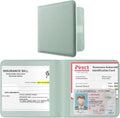 PU Leather Car Registration and Insurance Holder - Compact Glove Box