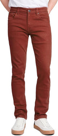 Victorious Men's Skinny Fit Color Stretch Jeans - Tailored Dark