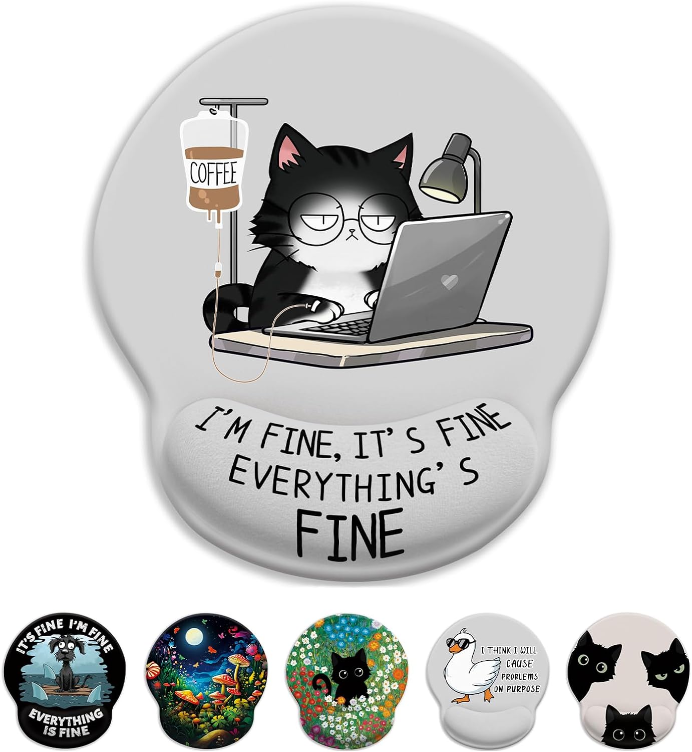 Comfort Cat Mouse Pad - Wrist Support & Non-Slip Base
